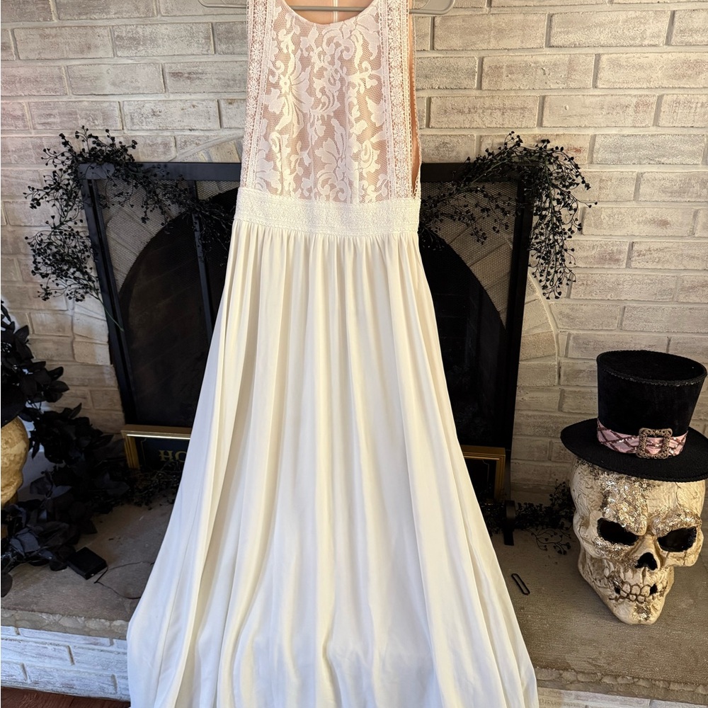 Lulu's White Lace Detail Dress